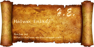 Halvax Enikő névjegykártya