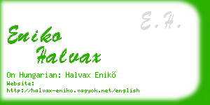 eniko halvax business card